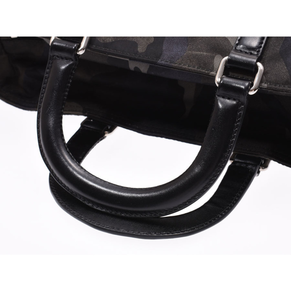 Prada Gray Camouflage Nylon Handbag Black Leather - Picture 3 of 11